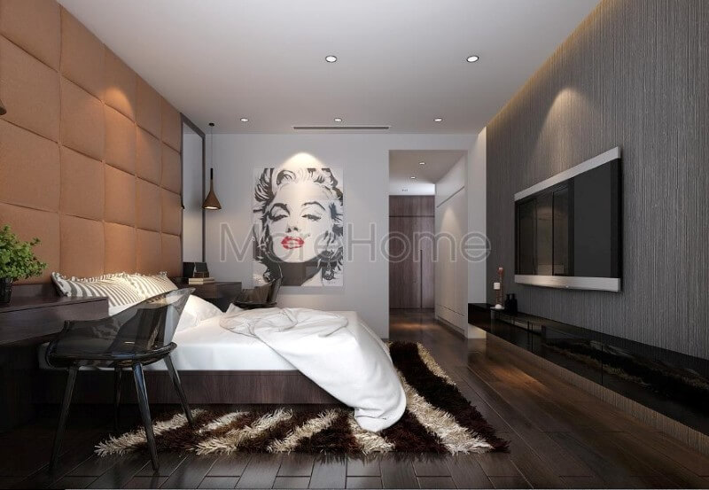 Trang trí nội thất phòng ngủ chung cư gỗ công nghiệp Thiết kế chung cư