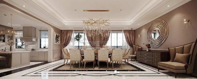 Thiết kế nội thất phòng ăn đẹp tại biệt thự Vinhomes Imperia Hải Phòng.